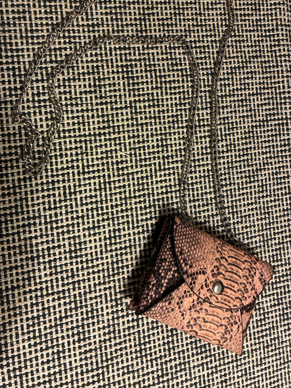 Forever 21 Copper Brown Faux-Snake Mini Crossbody Wallet